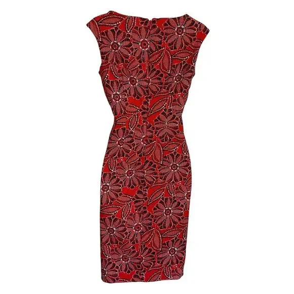 DB Est 1962 Orange Floral Sleeveless Fit/Flare Dress 4 - Picture 4 of 8